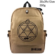Fullmetal Alchemist anime canvas backpack bag