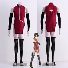 Naruto Uchiha Sarada cosplay cloth dress set(5pcs a set)