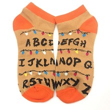 26 English alphabet cotton socks a pair