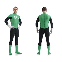 Green Lantern Captain America cosplay tight suit c...