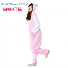Cartoon animal white KT cat flano pajamas dress hoodie