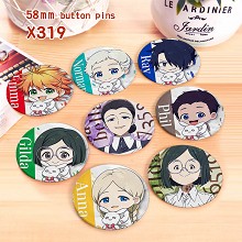 The Promised Neverland anime brooches pins set(8pcs a set)