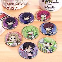 Code Geass anime brooches pins set(8pcs a set)