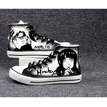 Naruto Uzumaki Naruto+Hyuga Hinata anime canvas shoes student plimsolls a pair