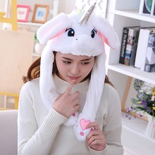 Cute Unicorn Plush Hat Ear Shape Can Move Cap Plush Gift Dance Toy Velvet
