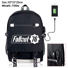 Fallout Totoro anime USB charging laptop backpack school bag