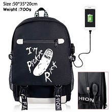 Rick and Morty USB charging laptop backpack school...