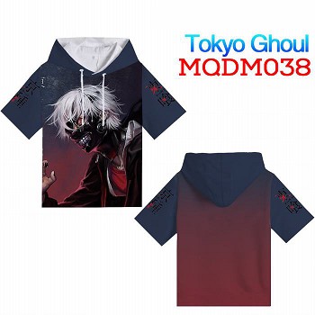 Tokyo ghoul anime short sleeve hoodie t-shirt cloth