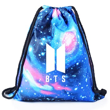 BTS star drawstring backpack bag