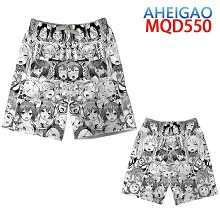 AHEGAO anime beach pants shorts middle pants