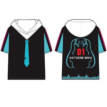Hatsune Miku anime short cotton short sleeve hoodie t-shirt