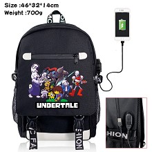Undertale game USB charging laptop backpack school bag