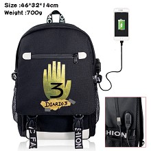 Gravity Falls anime USB charging laptop backpack school bag