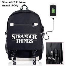 Stranger Things USB charging laptop backpack school bag