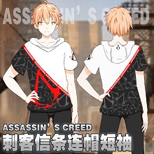 Assassin's Creed game cotton short sleeve hoodie t...