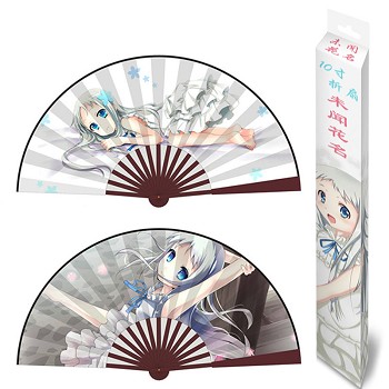 10inches AnoHana anime silk cloth fans