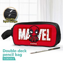 Deadpool double deck pencil bag pen bag