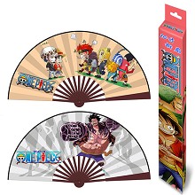 10inches One Piece anime silk cloth fans