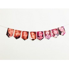 BLACKPINK star hanging flag album return photo poster hanging pictures(8pcs a set+rope)