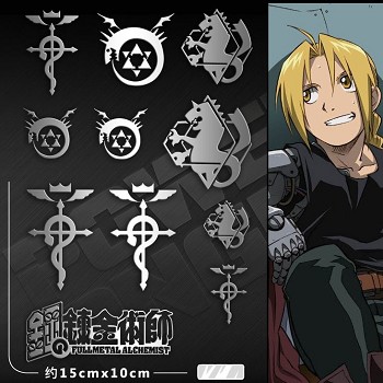 Fullmetal Alchemist anime metal mobile phone stickers a set