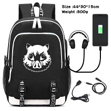 Demon Slayer anime USB charging laptop backpack school bag
