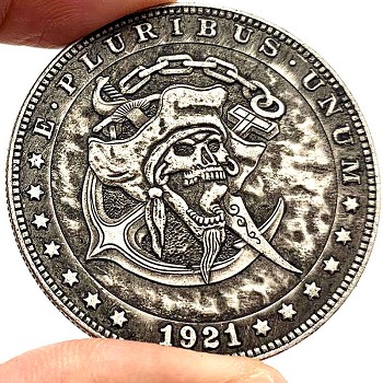 Pirate Skeleton Commemorative Coin Collect Badge Lucky Coin Decision Coin