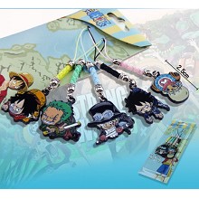 One Piece anime phone straps(5pcs a set)
