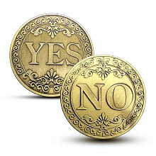 YES NO Commemorative Coin Collect Badge Lucky Coin...