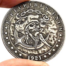 Pirate Skeleton Commemorative Coin Collect Badge Lucky Coin Decision Coin