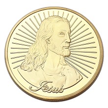 Jesus gold Commemorative Coin Collect Badge Lucky ...
