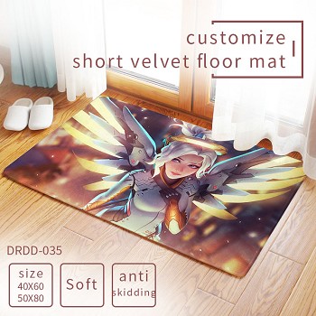 Overwatch game customize short velvet floor mat