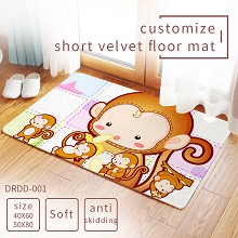The monkey anime customize short velvet floor mat