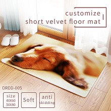 The animal dog customize short velvet floor mat
