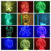Pokemon anime 3D 7 Color Lamp Touch Lampe Nightlig...