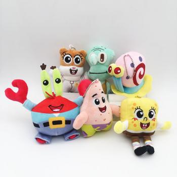 5.2inches Spongebob anime plush dolls set(6pcs a set) 