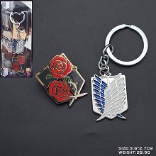 Attack on Titan anime key chain and pin a set