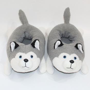 Husky plush shoes slippers a pair 30CM