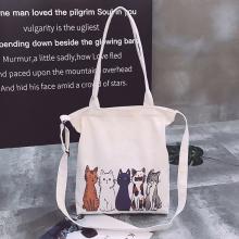 The cat anime canvas satchel shoulder bag