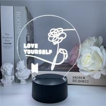 Black Pink 3D 7 Color Lamp Touch Lampe Nightlight+...