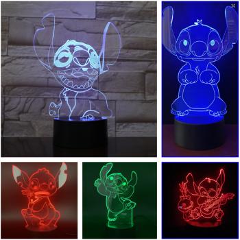 Stitch anime 3D 7 Color Lamp Touch Lampe Nightlight+USB