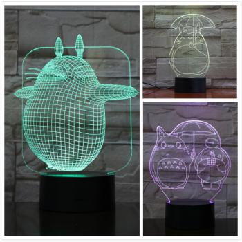 TOTORO anime 3D 7 Color Lamp Touch Lampe Nightlight+USB