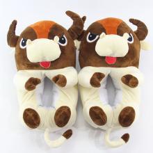 Brown Cow plush shoes slippers a pair 27CM