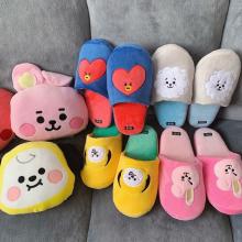 BTS star plush slippers