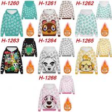Animal Crossing thickened and cashmere hoodie swea...