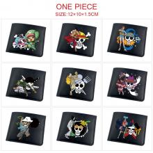 One piece anime black wallet
