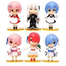 Re:Life in a different world from zero rem and ram anime figures set(6pcs a set)