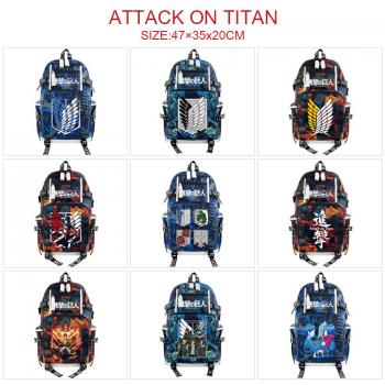 Attack on Titan anime USB camouflage backpack school bag