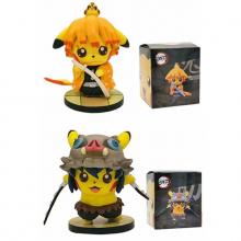 Demon Slayer Pikachu cos Agatsuma Zenitsu Hashibira Inosuke figure