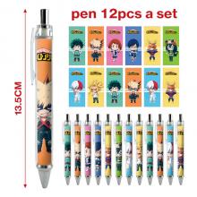 My Hero Academia anime ballpoint pen ball pens(12pcs a set)