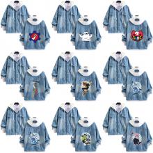 SK8 the Infinity fake two pieces denim jacket hood...